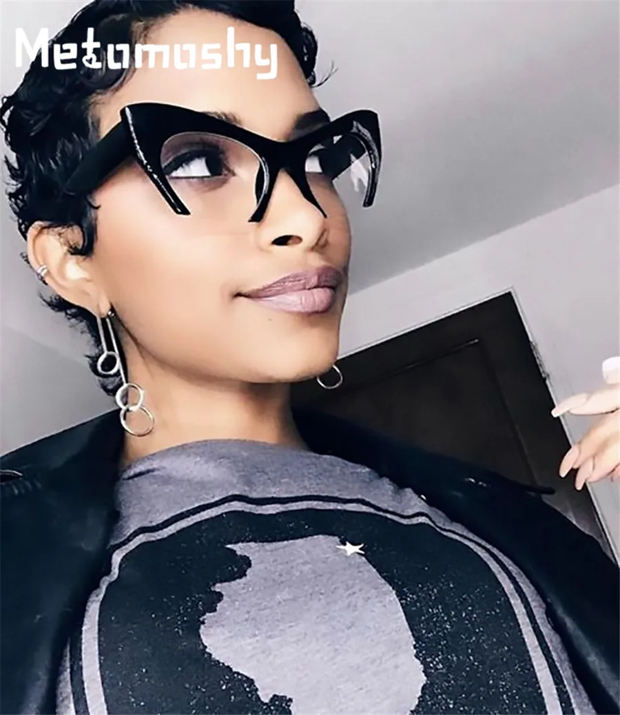 Очки кошачий глаз женские винтажные оптические аксессуары в чёрной оправе с