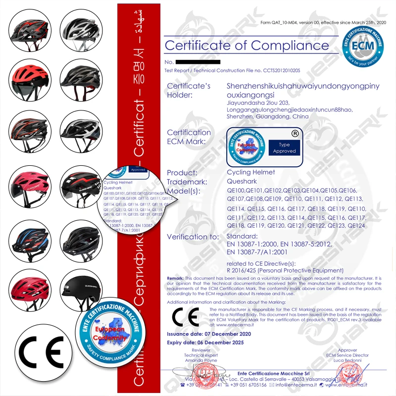 

QUESHARK Professional Men Women Cycling Helmet With Taillight Ultralight MTB Bicycle Helmet LED Light M Size 56cm-62cm QE114