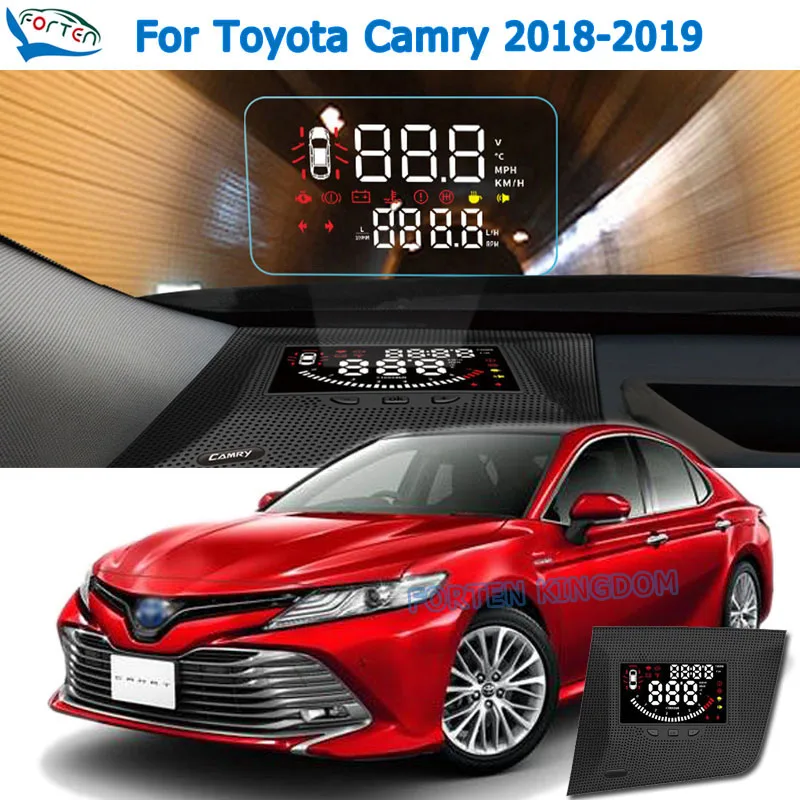 Car Electronic HUD Head Up Display Speedometer Projector For Toyota Camry 2018-2021 Safe Driving Screen Airborne computer