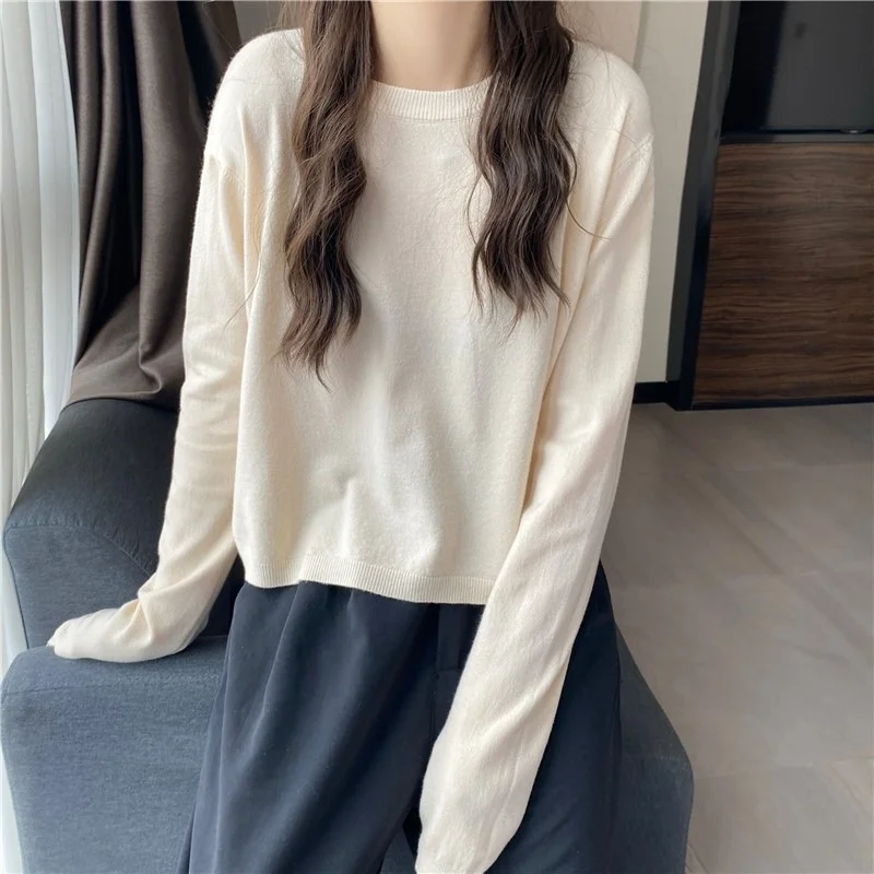 

Fashionable Long Sleeve Knitted T-shirt Women's 2021new Rac