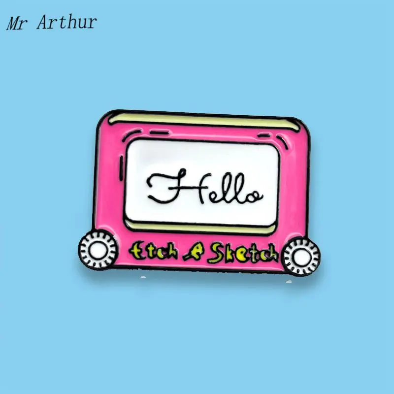 Розовая краска эмалированная штифта значок для набросков брошь на рюкзак