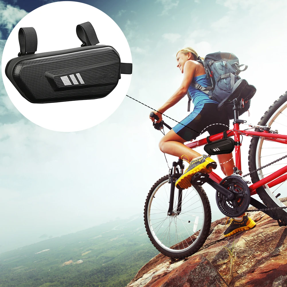 

Bicycle Triangle Bag Wear-resistant Mountain Road Bike Triangle Bag Waterproof Hard Shell Large Capacity Tool Bag in stock