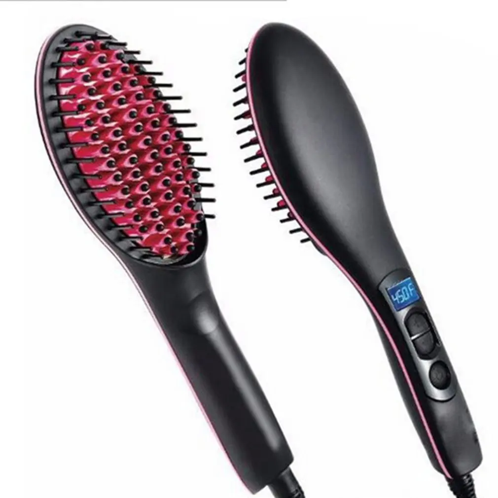 

Portable Size Handheld Hair Straight Electric Brush Professional LCD Display Fast Hair Straightener Comb Best Gift