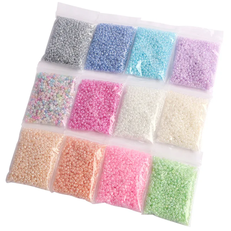 

12bags 2mm Colorful Glass Beads Handmade DIY Bracelet Necklace For Jewelry Making Accessories