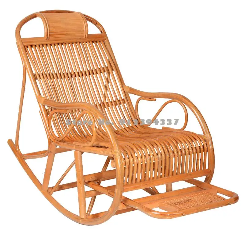 Rattan Rocking Chair Adult Lunch Break Easy Balcony Leisure Lounge Elderly | Мебель