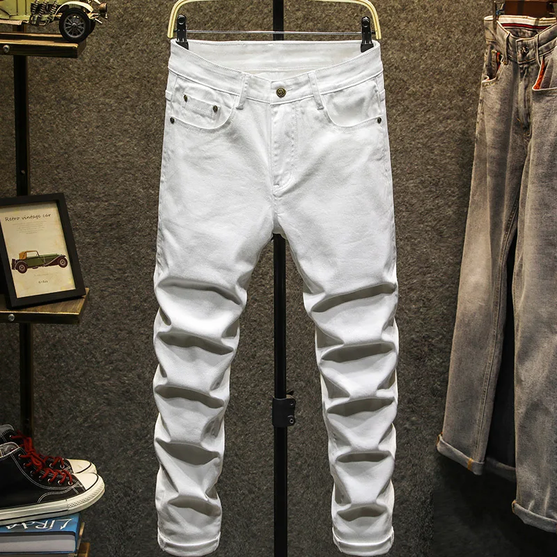 

2021 spring and summer new fashion casual jeans men's slim straight pants