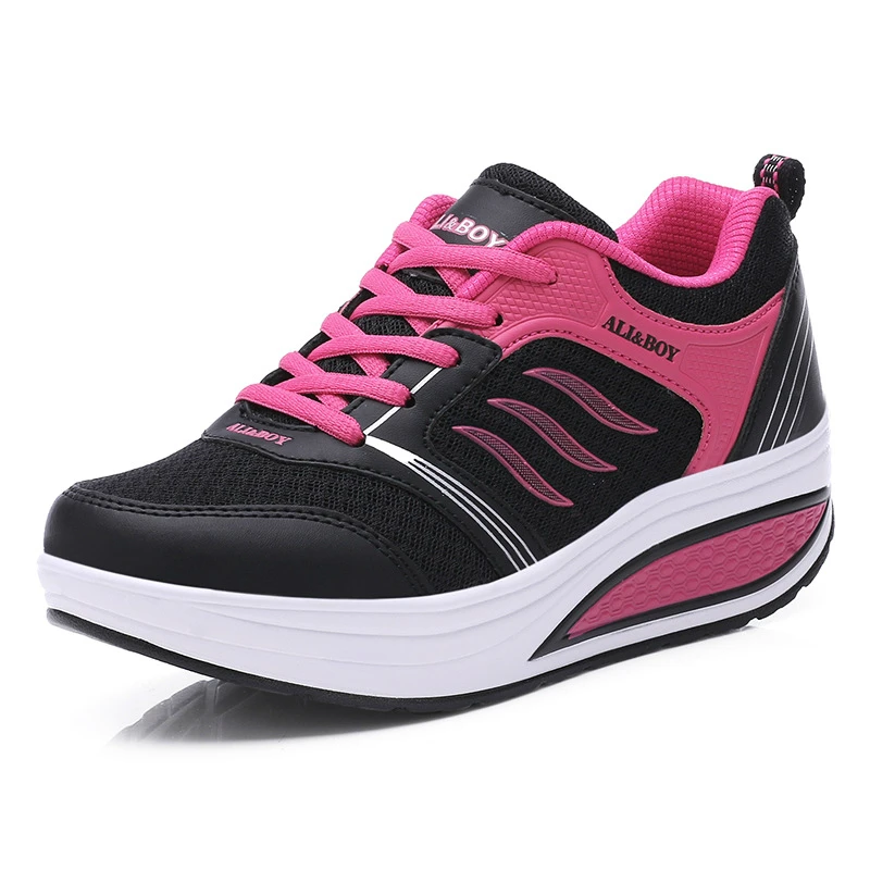 

Woman Sneakers Platform Shoes Women Wedges Low-cut Artificial Leather Mesh Breathable Fashion Casual Shoe High Quality Promotion