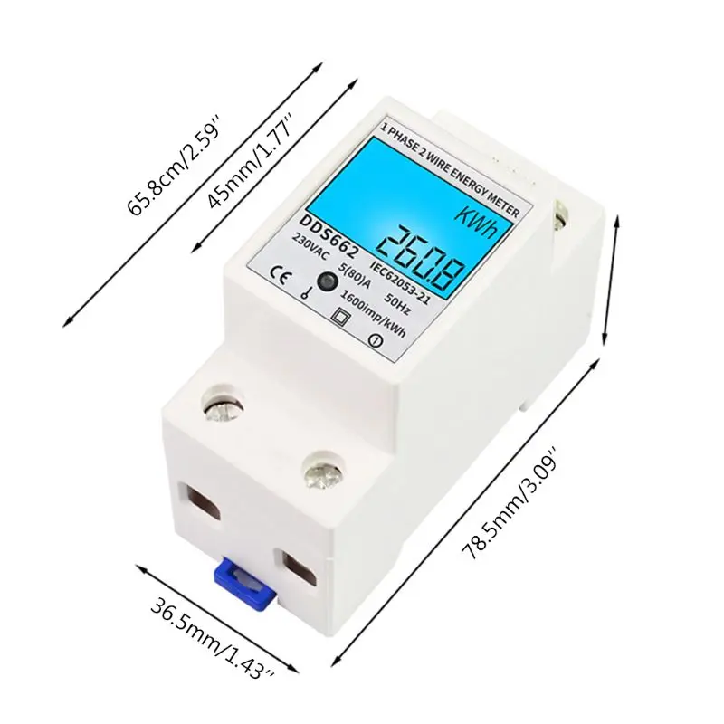 Однофазный цифровой измеритель энергопотребления с ЖК-дисплеем счетчик энергии