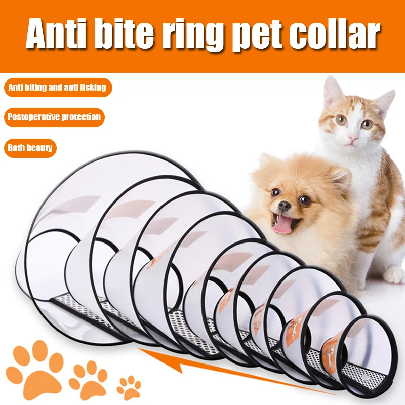 

Dog Collar Cone Adjustable Pet Recovery Collar Comfy Kitten Cone Anti-Bite P7Ding