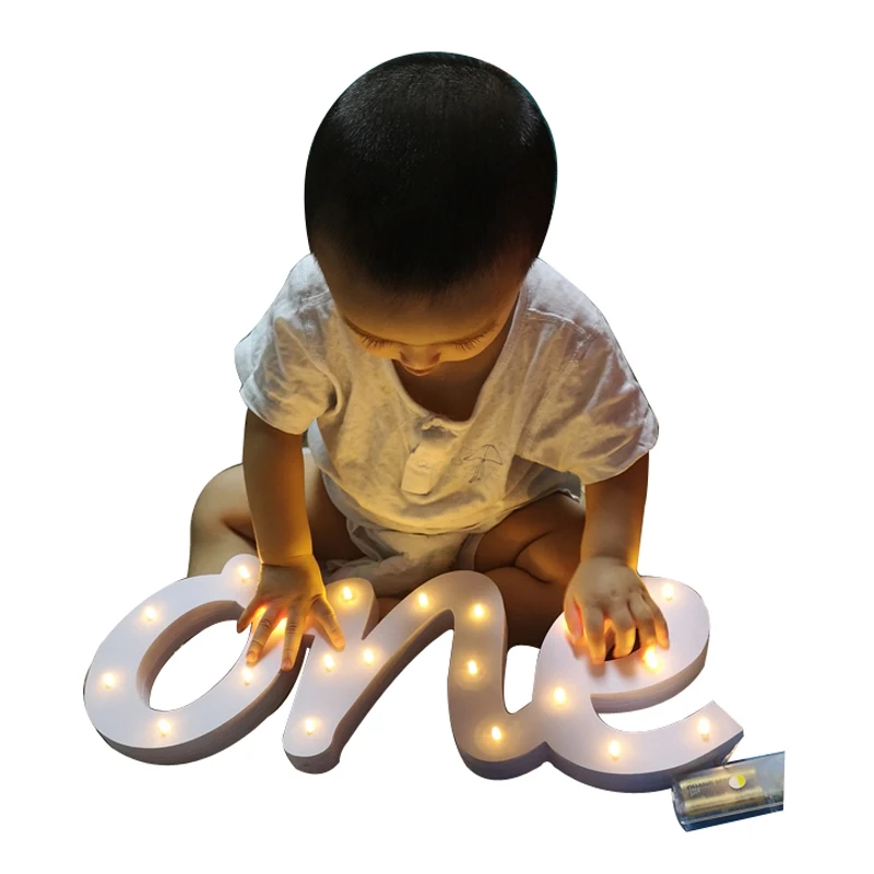 Декор для вечеринки на один день рождения цифры с подсветильник кой украшение