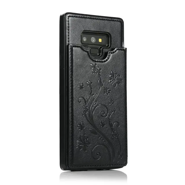Роскошный кожаный чехол для samsung S9Plus чехол S10Plus Note9 чехол для Note 9 Galaxy S10 S9 S8 Etui для samsung Note 10 Plus чехол S10E - Цвет: Black Pattern