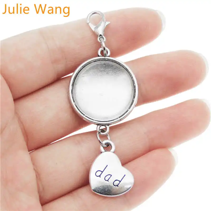 Julie Wang 1 комплект оправа кабошона + очаровательное стекло пустая Геометрическая