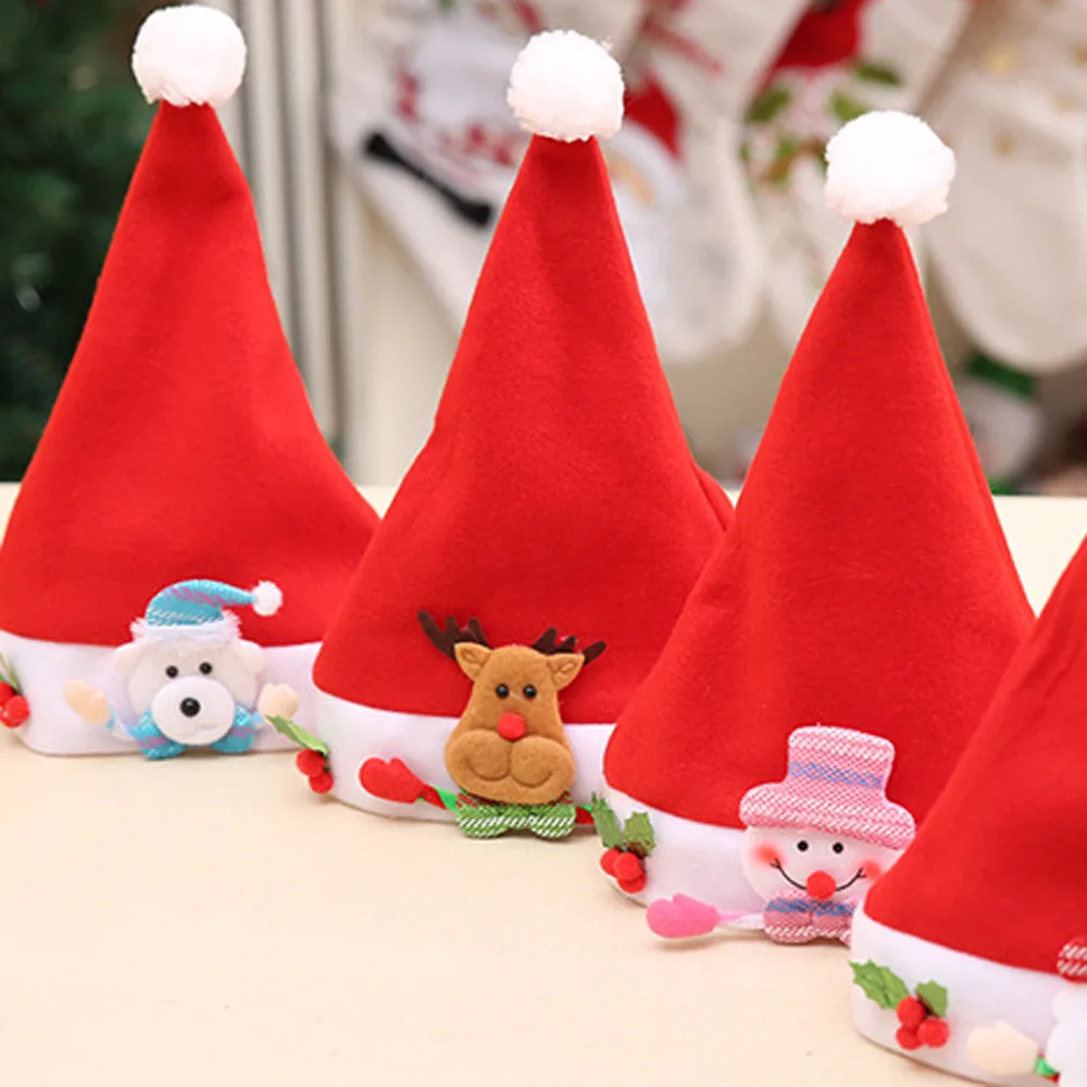 Рождественские украшения рождественские шапки Санта для детей женщин мужчин