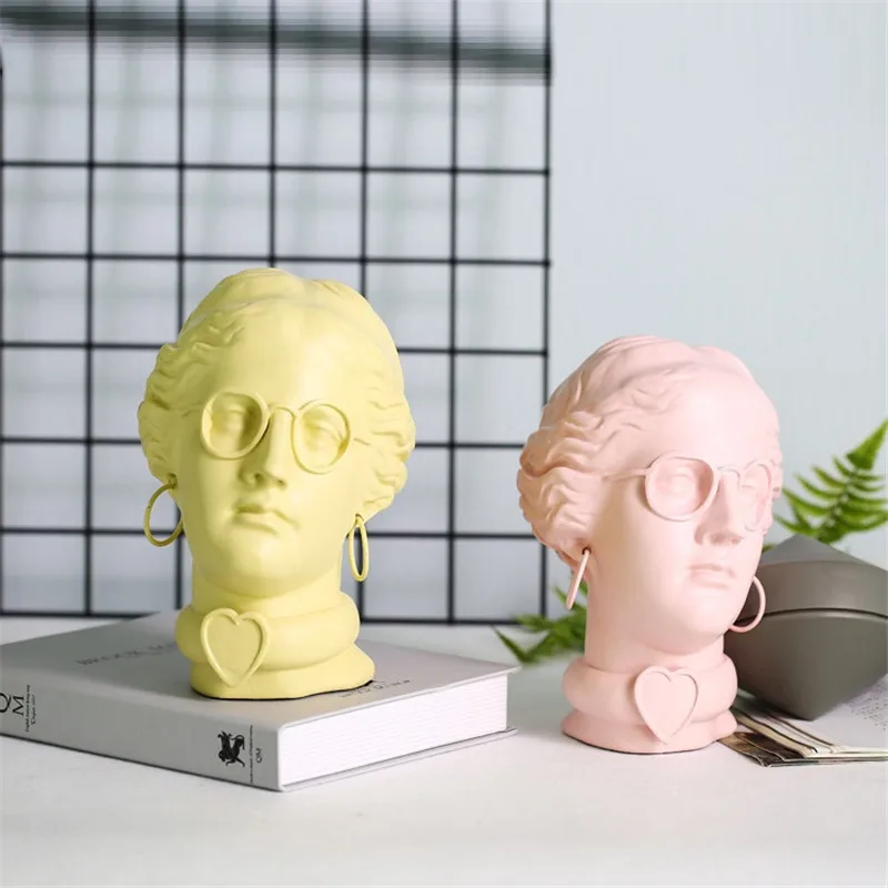 Римская мифология красота девушки бюст головные портреты розовая статуя из