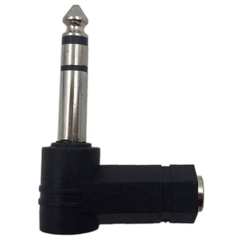 

NEW-90 Degree 6.35mm 3 Pole Male to 3.5mm Female Stereo Headphone Audio Adapter Converter Connector(2-Pack)