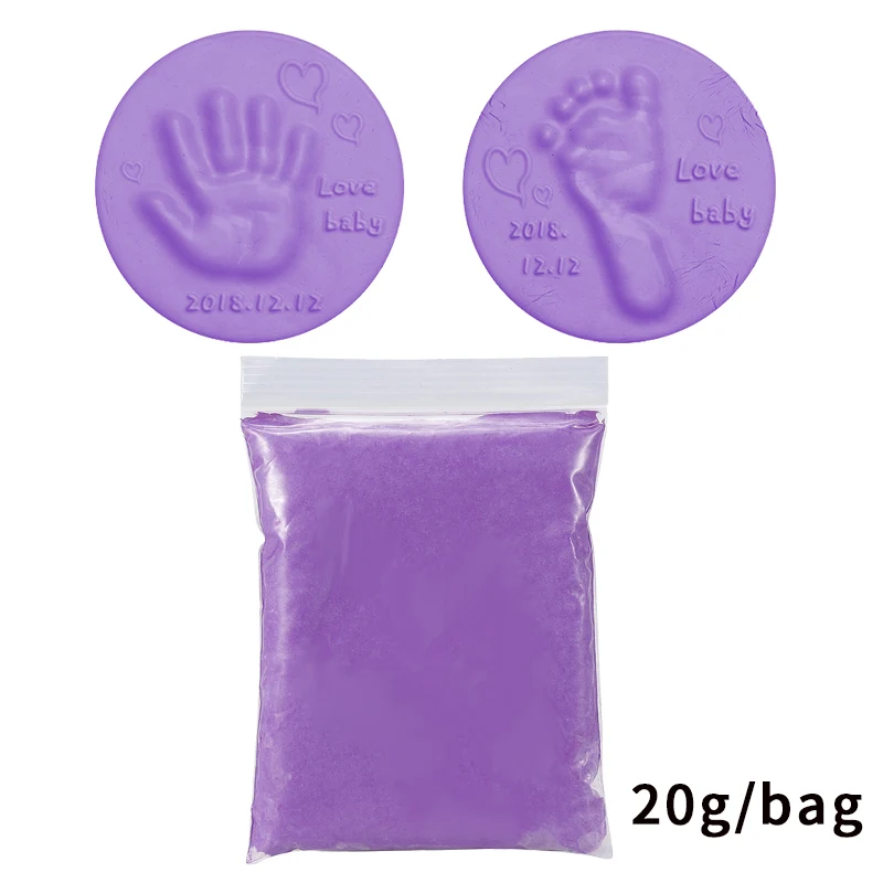 Purple Мягкие глиняные пушистые пенные принадлежности DIY Уход за младенцем руки ноги Inkpad отпечаток пальцев отпечатков пальцев антистресс детские игрушки для детей - Цвет: Purple