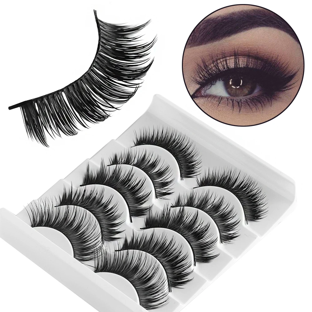 5 пар великолепные толстые смешанные Накладные ресницы ручной работы тонкие и