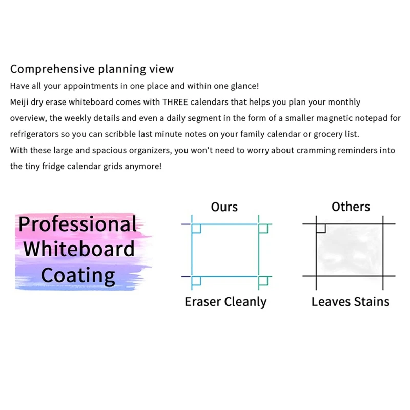 

Erasable Magnetic White Board Kit Weekly Monthly Schedule Planner Calendar Fridge Magnet Drawing for Wall Refrigerator