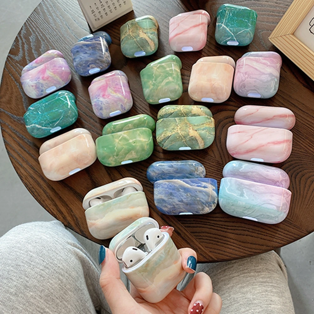 

New Noble marbling Cases For Apple Airpods 2 Earphone Case Cute Cover For Apple Airpods 3 Air Pods 1 Pro Shell Sleeve Coque