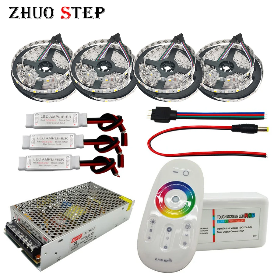 5 10 м 15 20 DC12V светодиодные полосы 5050 SMD гибкие светильник 60led/M + 2 4 г RF пульт
