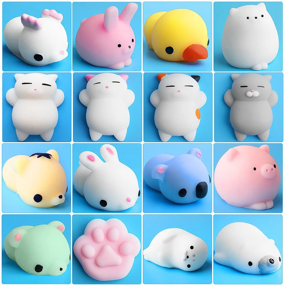 16 шт. сжимаемые игрушки животные Mochi восстанавливающие форму антистрессовые мячи