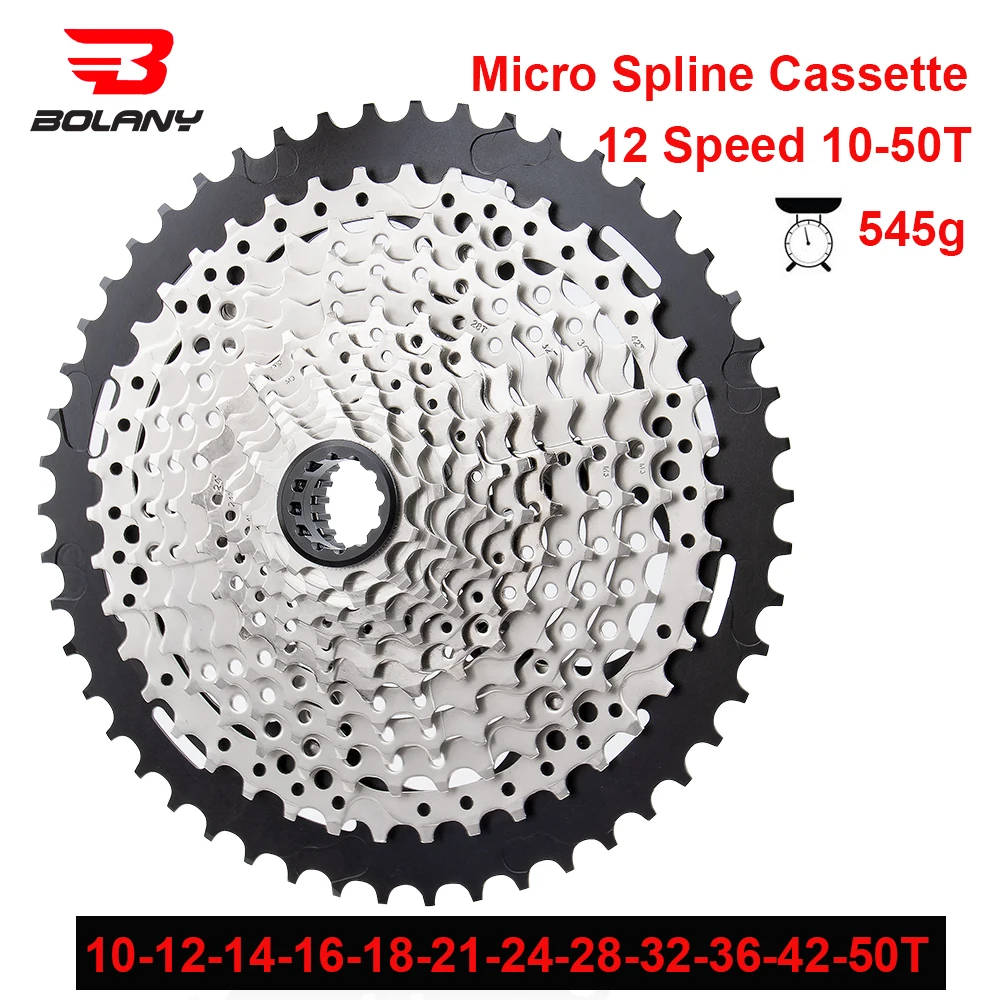 Кассета BOLANY MTB 12 Скоростей 10-50T 52T кассета Micro Spline M6100 звездочка В маховик k7 подходит