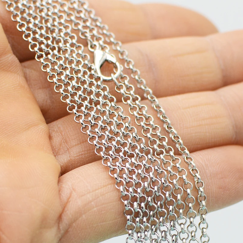 100 шт. 24 дюйма ожерелье антикварная цветная цепь Rolo звено оптом дюймовая оптом|link