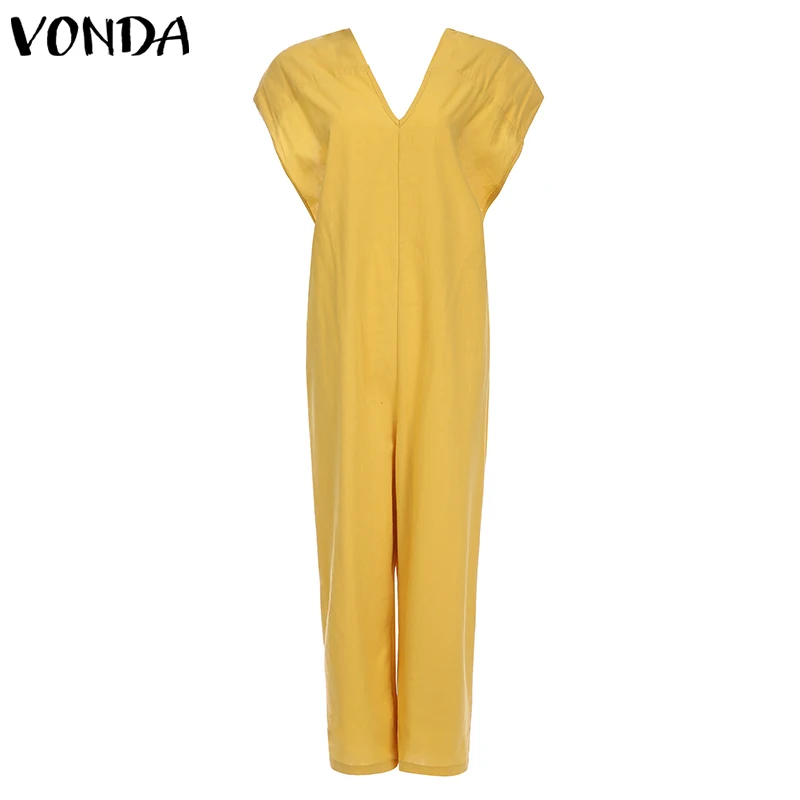 VONDA Комбинезоны женские винтажные повседневные свободные летние пляжные