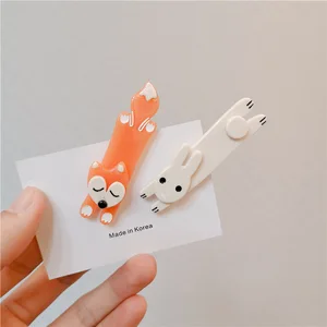 Аксессуары для волос с уксусной кислотой; Милый головной убор для девочек; Заколка для волос с кроличьей лисой; Заколки для волос для девочек и женщин