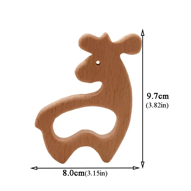 baby teether C098 Лидер продаж, детский Пищевой Деревянный прорезыватель, мультяшная собака в форме слона, Детские Прорезыватели для кормления, безопасные Прорезыватели для новорожденных, игрушки в подарок - Цвет: baby teether C098