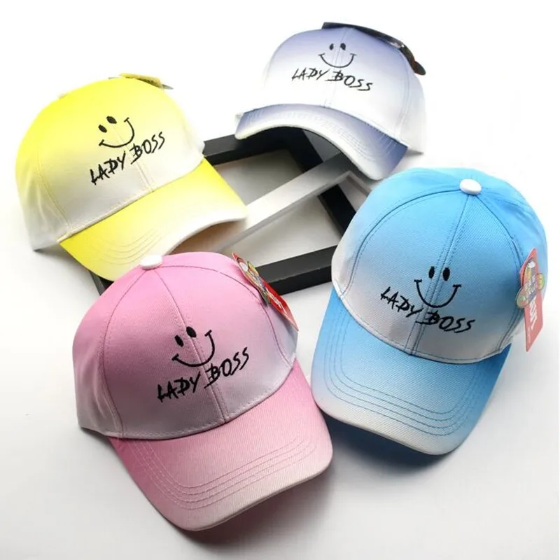 

SILOQIN New Embroidery Cute Smiley Baseball Caps Children Hat Adjustable Size Fashion Branded Personality Hip-hop Cap Snapback