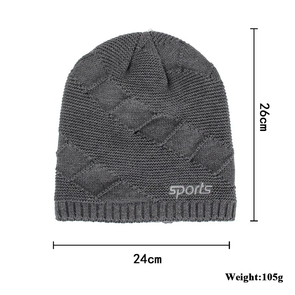 

Autumn and Winter New Fleece Sports Embossed Sleeve Cap Knitted Woolen Cap red hat hat Cotton Adult Unisex