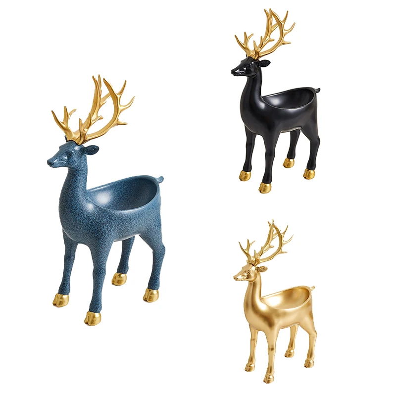 

Nordic Simple Elk Storage Decoration Home Deer Statue Key Storage Animal Resin Statue Home Decoration
