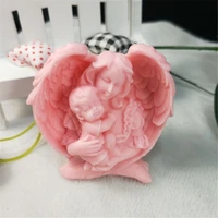 3d little angle baby with mother shape silicone mold cake candle soap plaster mould diy aroma household decoration craft tools