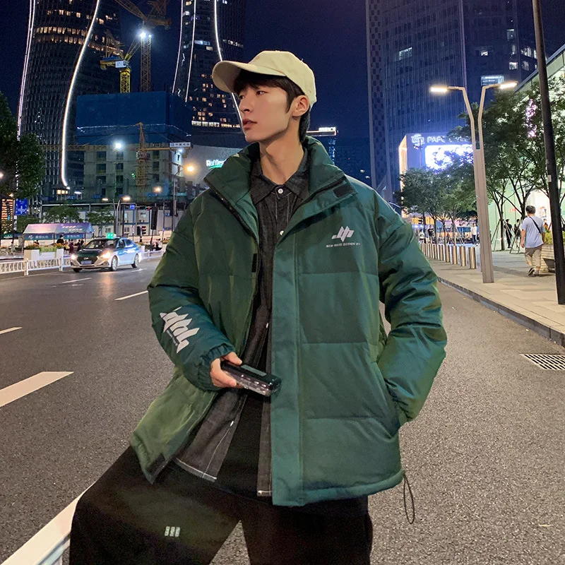 Chameleon Reflective Printed Cotton Padded Coat Men's Coat Hong Kong Style Loose Men and Women Couple Clothes Winter Jacket