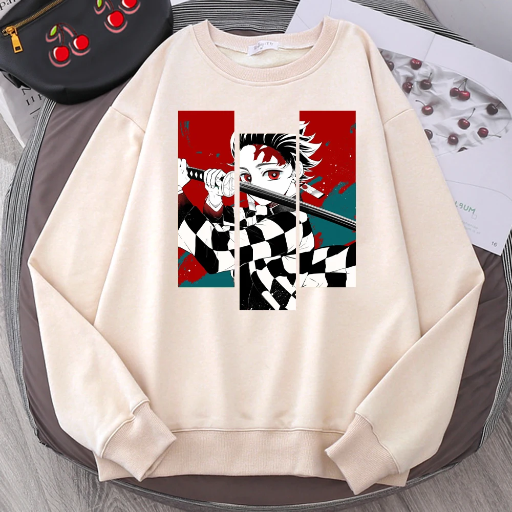 

Толстовка мужская с капюшоном, японское аниме рассекающее демонов, Модный повседневный спортивный костюм, свободная уличная одежда, больши...