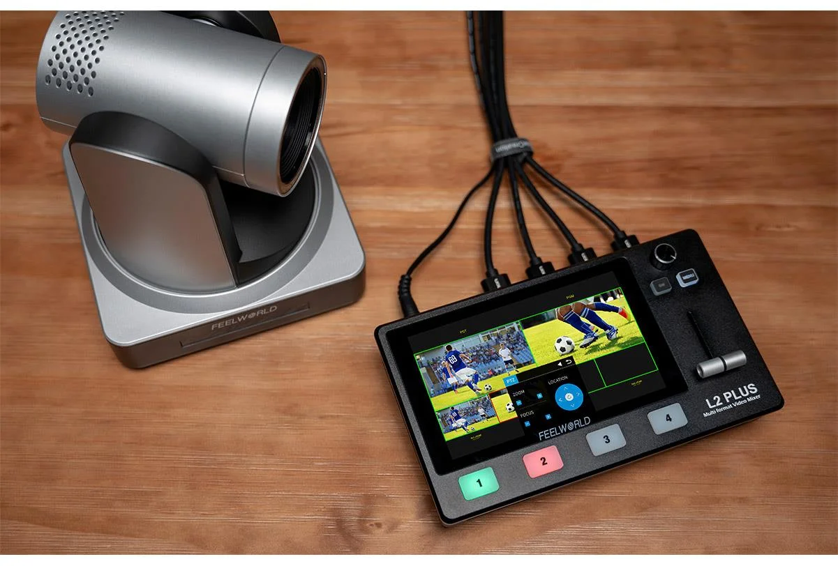 FEELWORLD L2 PLUS Multi-camera Video Mixer Switcher with 5.5&ampquot LCD Touch Screen PTZ Control Chroma Key USB3.0 live streaming |