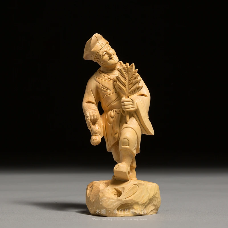 13 см тканевая статуя монаха джигун Будды с деревянными небольшими статуями