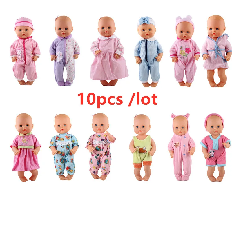 10pcs mixed4 13 дюймов Одежда для кукол подходит 35 см Nenuco кукла Ropa Nenuco y su Hermanita Nenuco аксессуары 10 шт./лот разные наряды/платья - Цвет: 10pcs mixed4