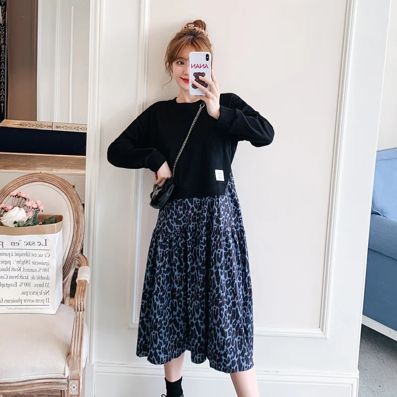 Платье большого размера для ленивых скрывающее живот юбка трапециевидной формы