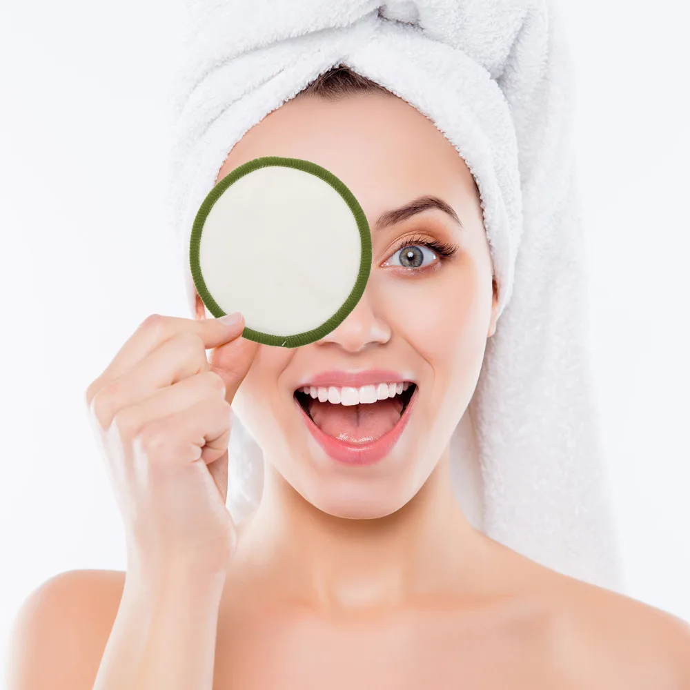 

1 Set Powder Removal Pads Bamboo Fiber Makeup Remover Pads Makeup Remover Wipes