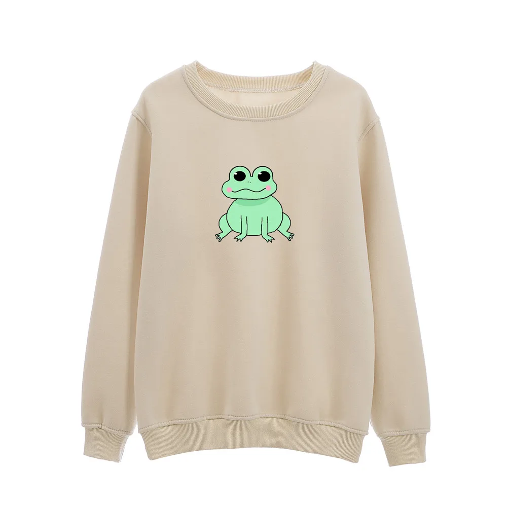 Vintage Winter Sweetshirt Loose Hoodie Women Hoodies Purple Autumn Rounded Neck Aesthetic Soft Girl Crewneck Sweatshirt Women