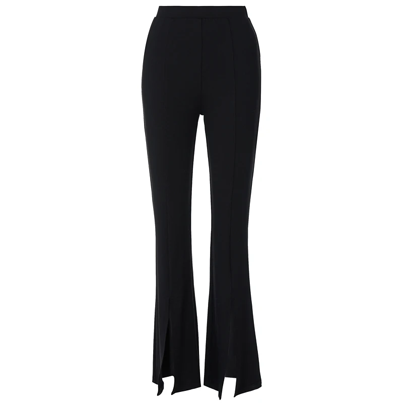 

Tossy Black High Waist Pants Split Side Skinny Trousers Women 2021 Spring Pencil Skinny Pants Ladies Wide Leg Casual Streetwear