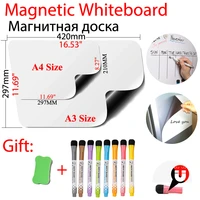 2pcs magnetic whiteboard fridge stickers dry erase white board calendar kids daily schedule painting message memo 8 color marker