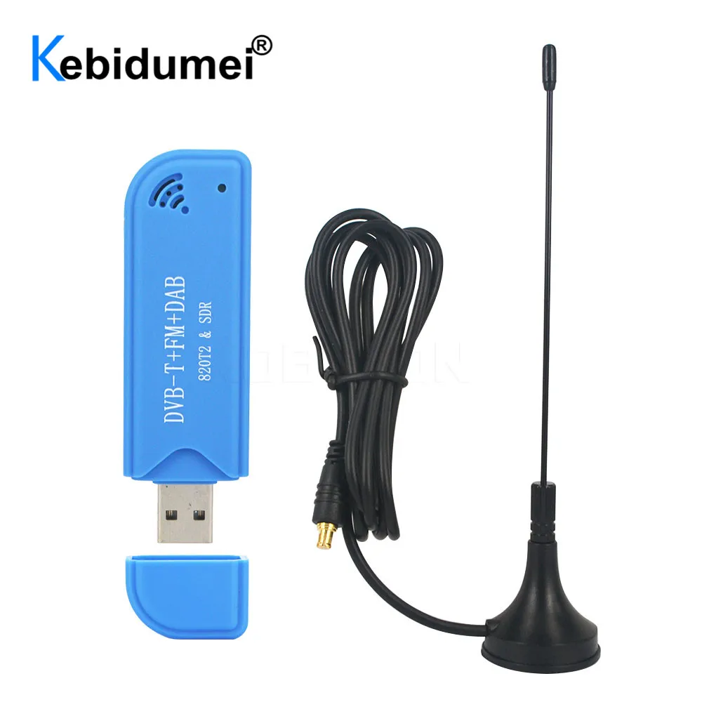 Синяя ТВ флешка USB 2 0 приемник тюнер DAB FM DVB T RTL2832U + R820T2 SDR RTL IR пульт дистанционного