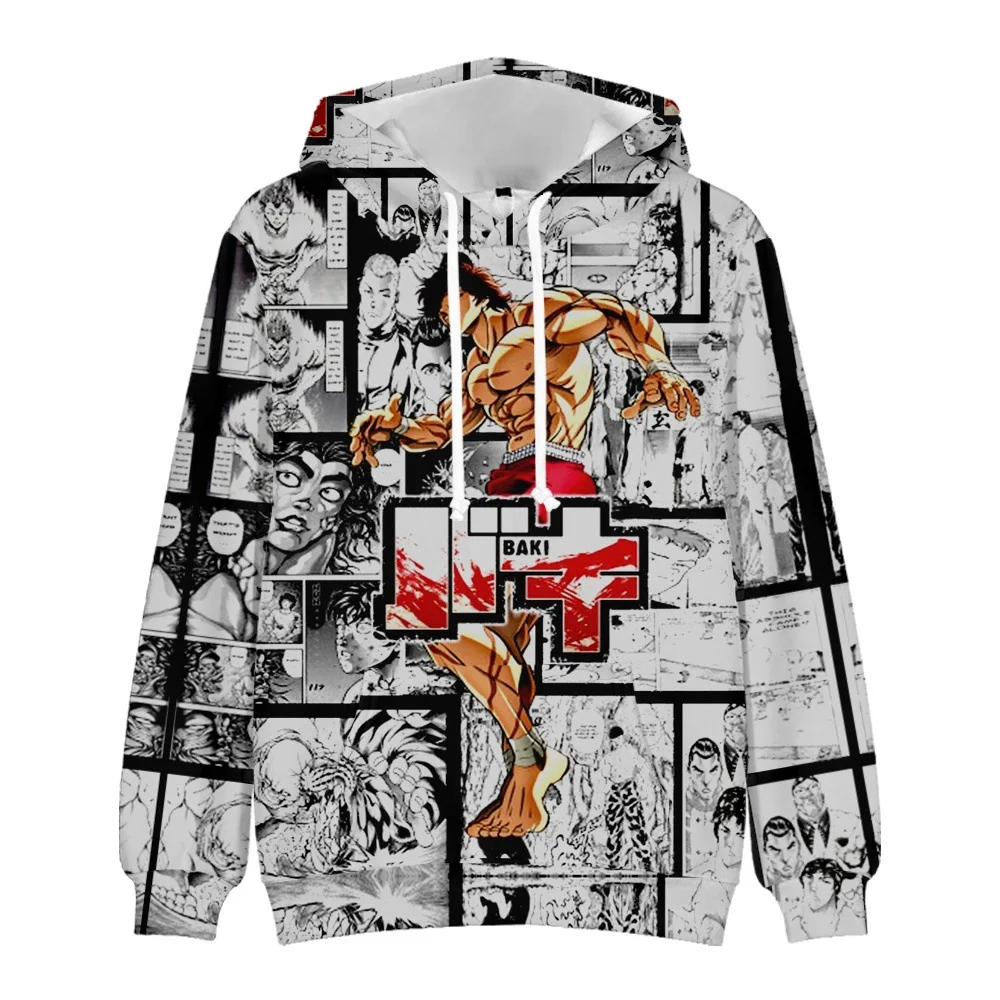 

Новинка 2021, толстовки hanma baki с объемным рисунком для мужчин и женщин, популярный свитшот в стиле Харадзюку, пуловер с капюшоном и 3D-принтом дл...