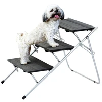 folding dog car steps 3 layer foldable dogs stairs pet ladder multifunctional supplies with non slip strip for high beds sofas