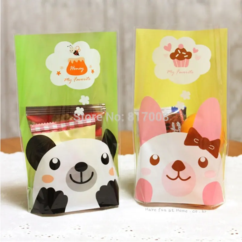 

100 шт 14х20см пакеты для печенья конфеты упаковочный пакет для печенья подарки на день рождения конфеты подарочные пакеты пасхальные украшен...