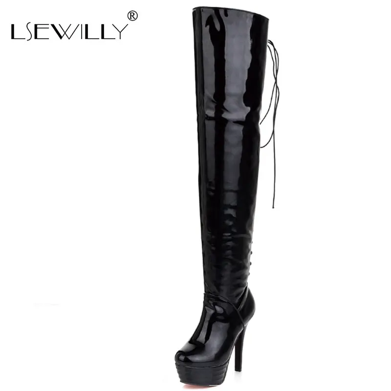 

Lsewilly Over The Knee Boots Women Round Toe Stiletto Heel Thigh High Boot Female Sexy Thin High Heel Winter Party Shoes