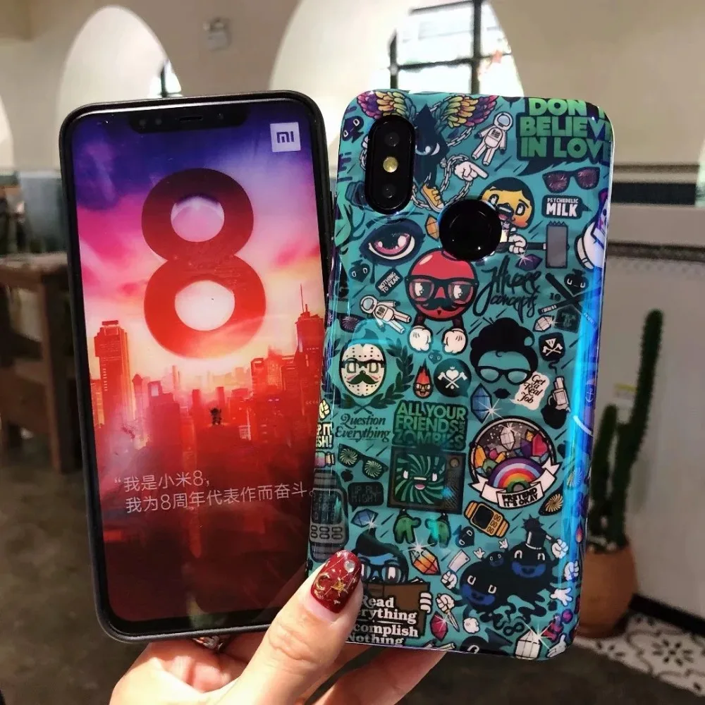 Мультяшный чехол для Xiaomi Mi 10 CC9 A3 Lite 9 6X A2 8 Pro Mix 3 с синим светом мягкая задняя крышка